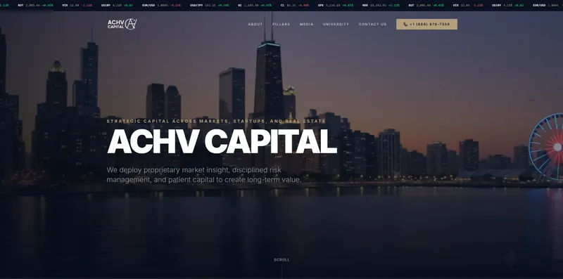 Achv Capital website designed by Sofverse