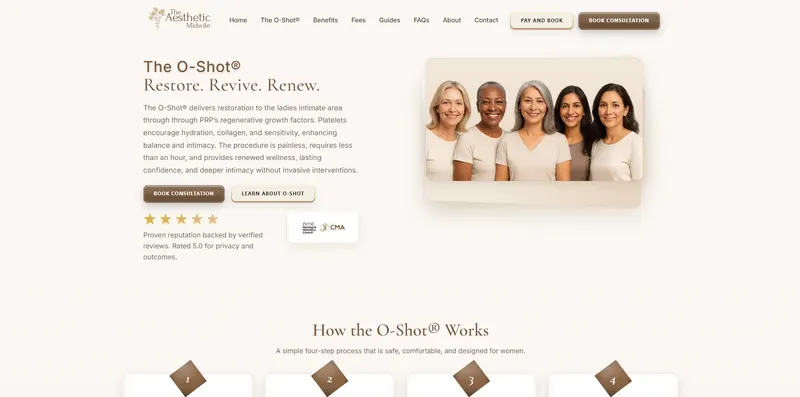 Aesthetic Midwife website by Sofverse, a branding agency serving Denver