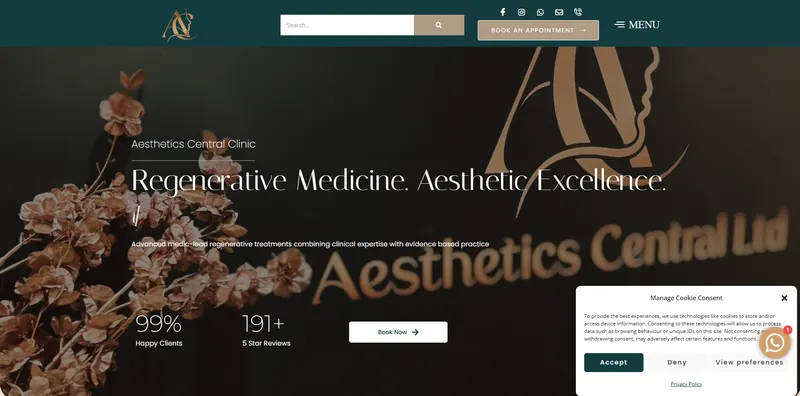 Aesthetics Central website by Sofverse, a Shopify development agency serving Orlando