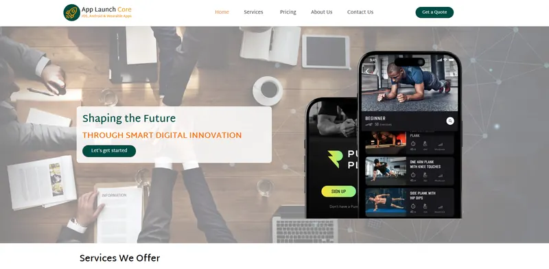 App Launch Core website by Sofverse, a web development company serving Atlanta