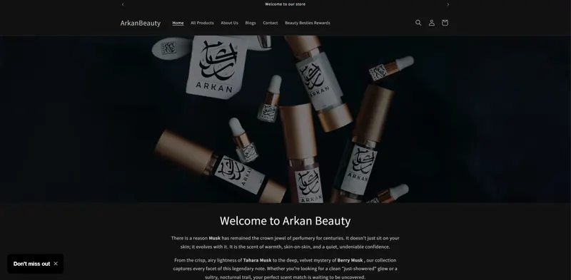 Arkan Beauty website designed by Sofverse