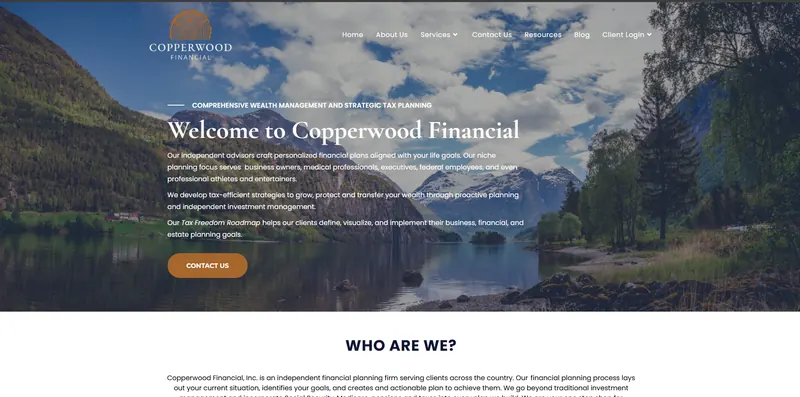 Copperwood Financial website by Sofverse, a web development company serving Dallas