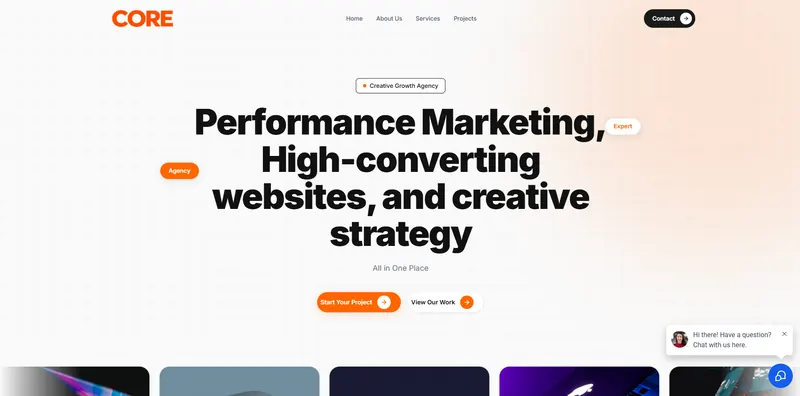 Core Marketing Studio website designed by Sofverse