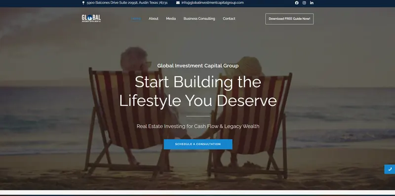 Global Investment Capital Group website by Sofverse, a web development company serving Washington, DC