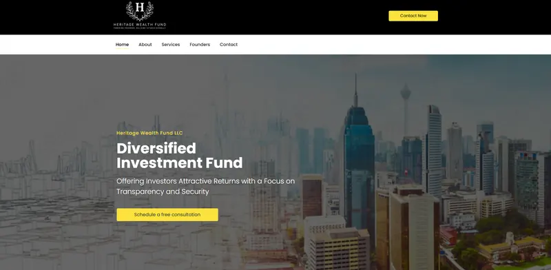 Heritage Wealth Fund LLC website by Sofverse, a web development company serving Dallas