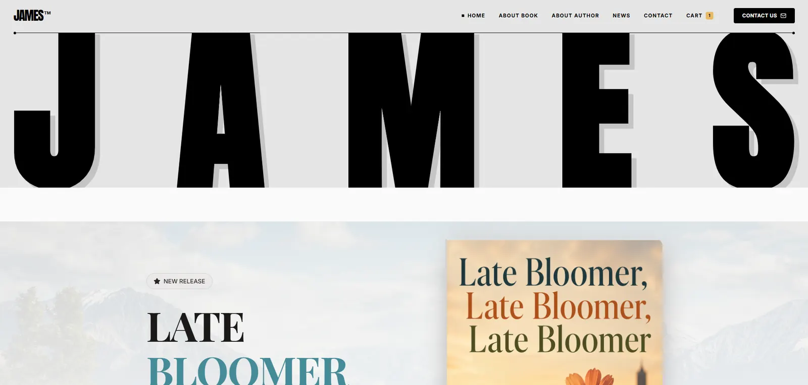Homepage of the Author James Young website designed by Sofverse