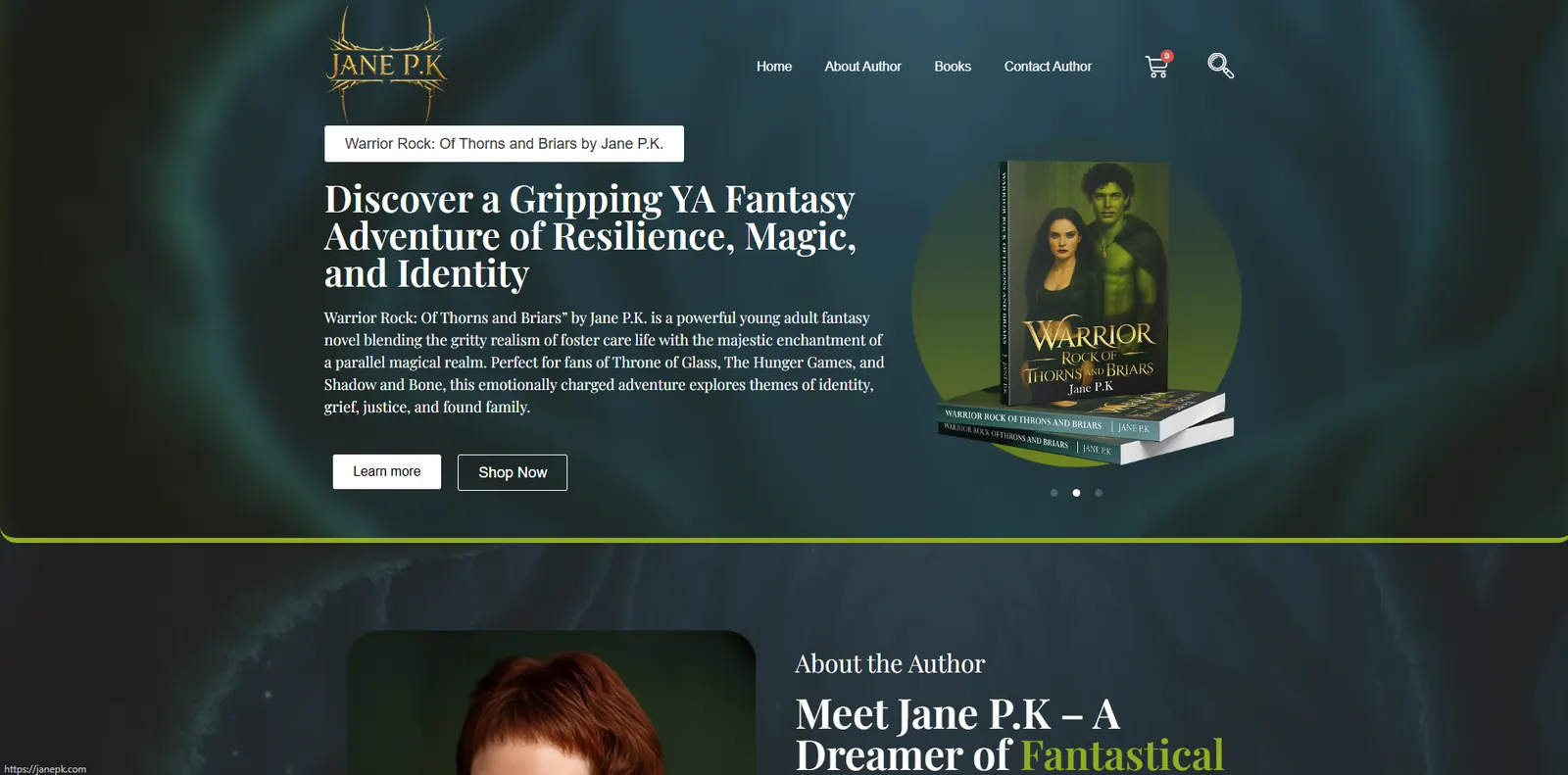 Homepage of the Jane PK website designed by Sofverse