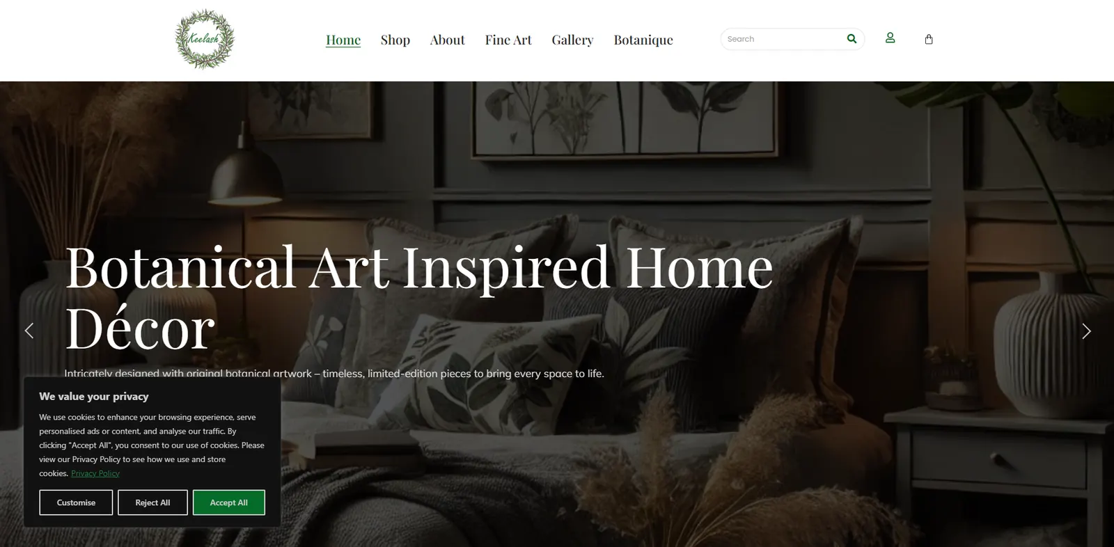 Homepage of the Keelash website designed by Sofverse