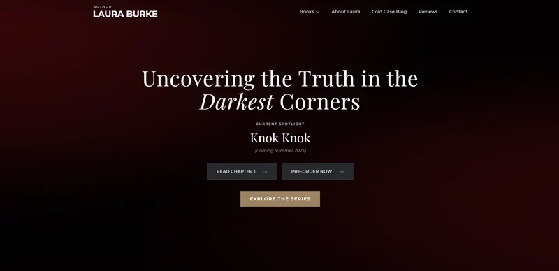 Author Laura Burke website designed by Sofverse