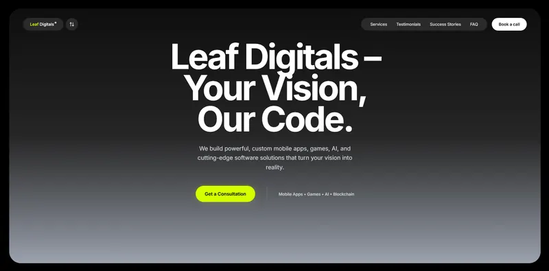 Leaf Digitals website designed by Sofverse