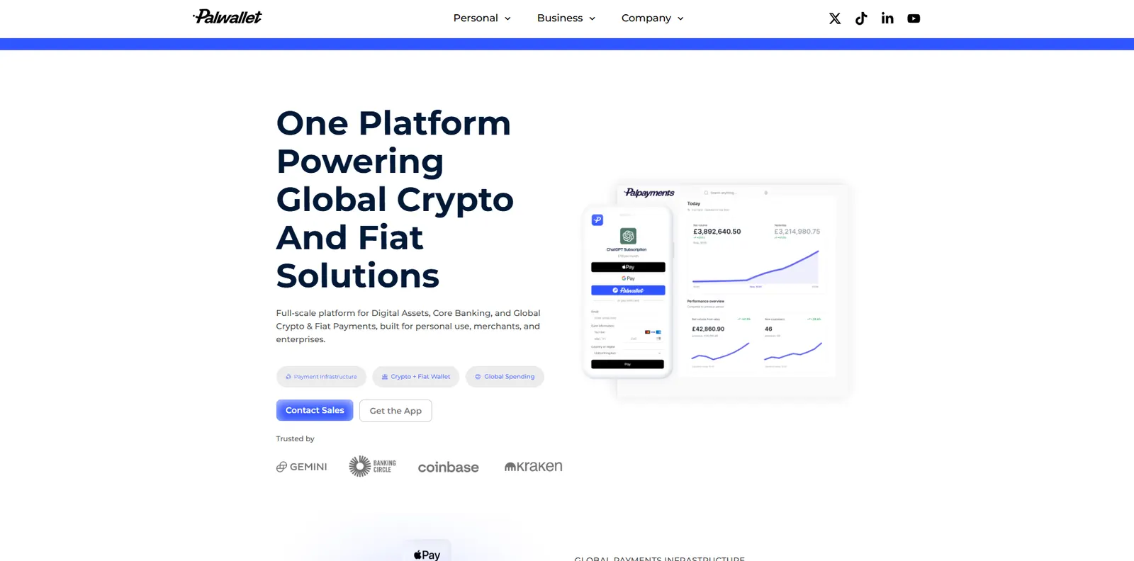 Homepage of the Palwallet website designed by Sofverse