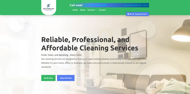 Solutions 180 Cleaning website designed by Sofverse