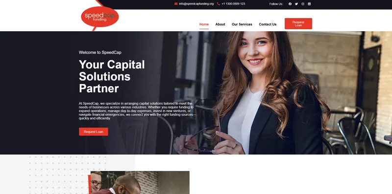 Speed Cap Funding website designed by Sofverse