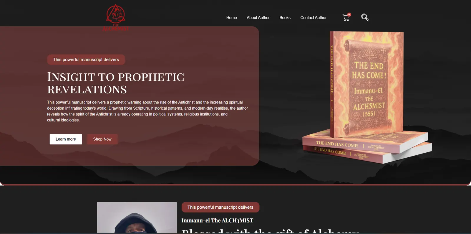 Homepage of the The Alchemist 4899 website designed by Sofverse