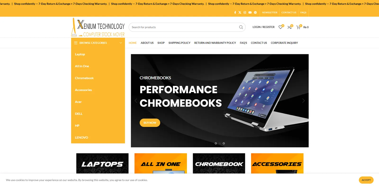 Homepage of the Xenium Technology website designed by Sofverse