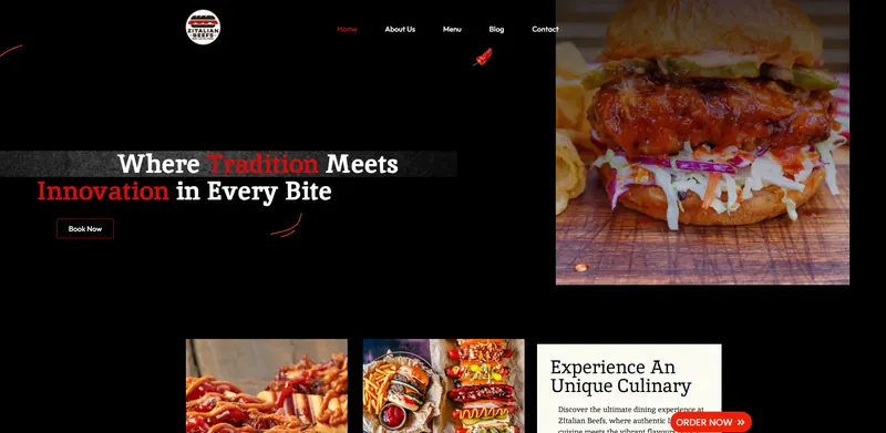 Z Italian Beefs website designed by Sofverse